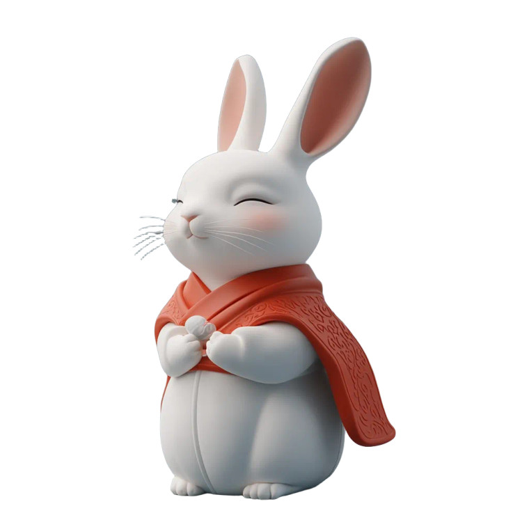 Jade Rabbit Vinyl Car Decal Sticker – Waterproof & UV-Resistant 8"