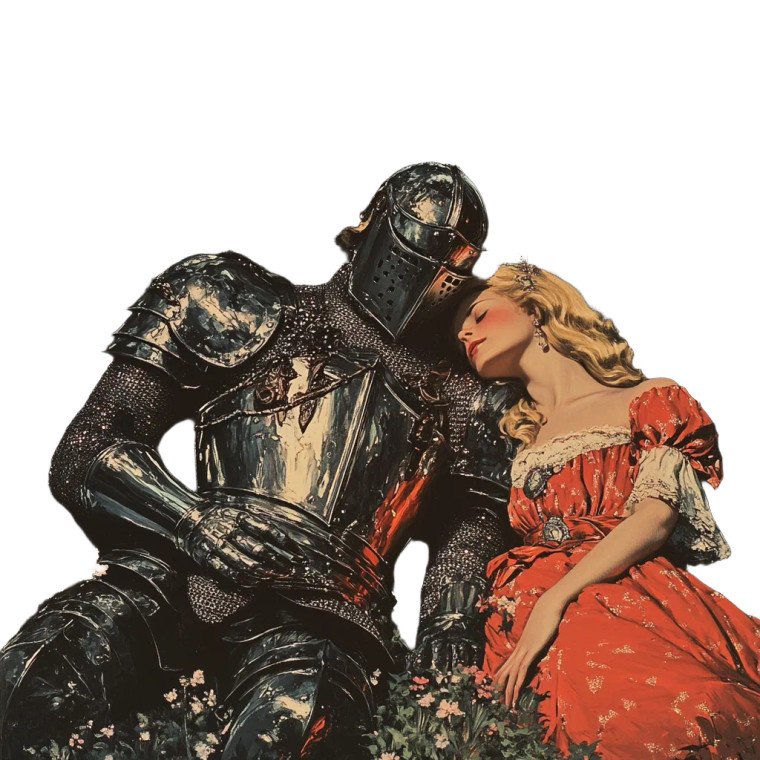 Fantasy Knight Romance Vinyl Car Decal Sticker – Waterproof & UV-Resistant 8"