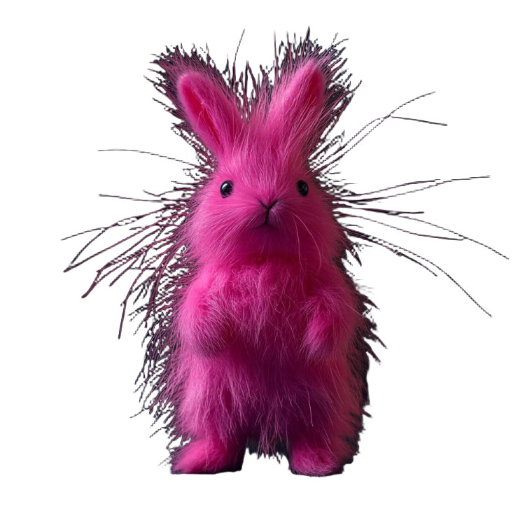 Neon Pink Toy Rabbit Vinyl Car Decal Sticker – Waterproof & UV-Resistant 8"