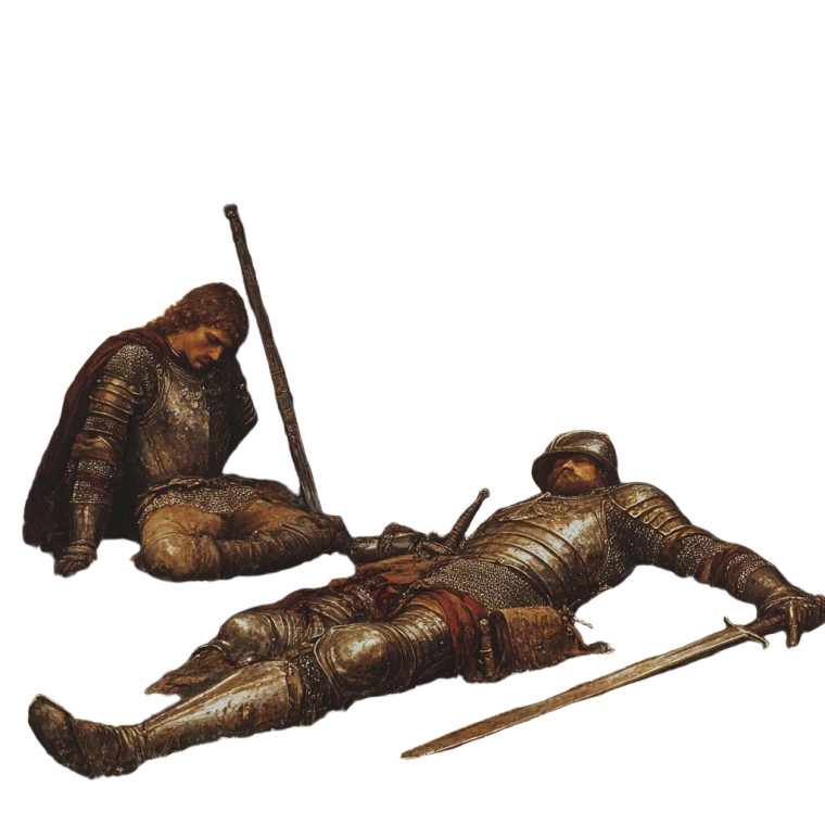 Fallen Knight Scene Vinyl Car Decal Sticker – Waterproof & UV-Resistant 8"