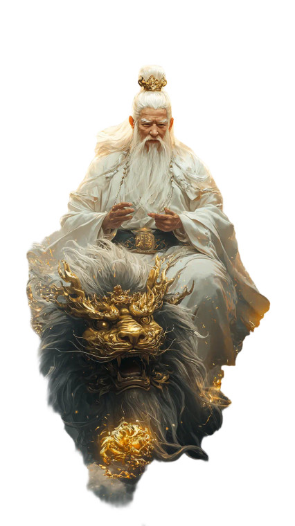 Taoist Lion Rider Vinyl Car Decal Sticker – Waterproof & UV-Resistant 8"