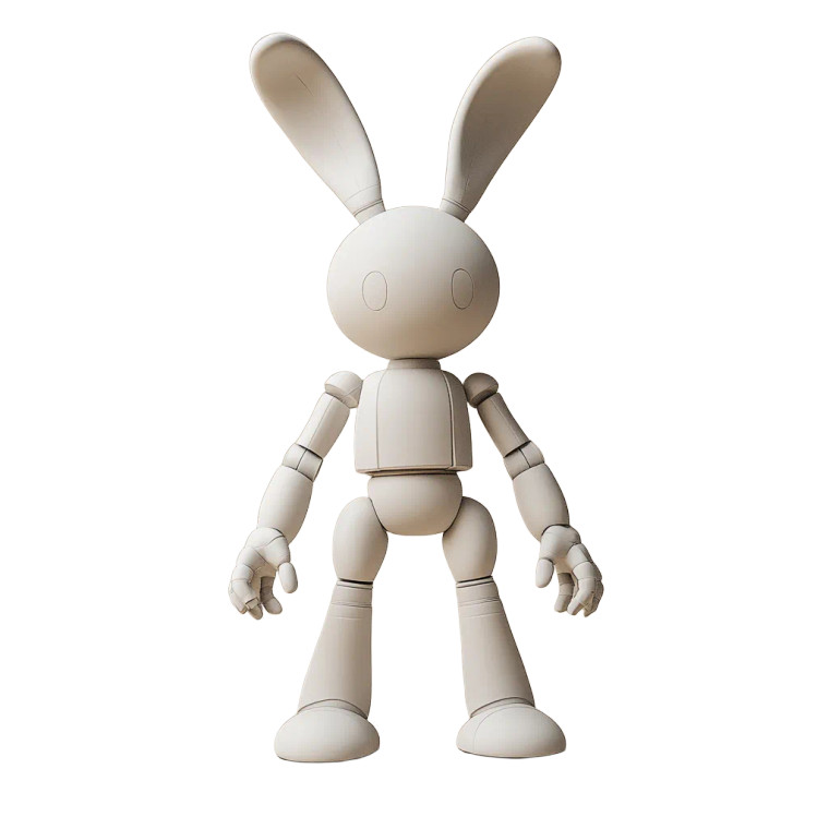 Minimalist Rabbit Toy Vinyl Car Decal Sticker – Waterproof & UV-Resistant 8"