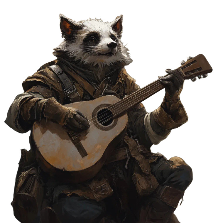 Racoon Bard Vinyl Car Decal Sticker – Waterproof & UV-Resistant 8"