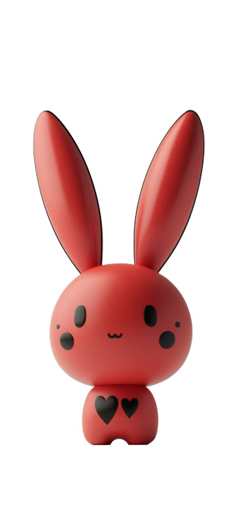 Contemplative Rabbit Toy Vinyl Car Decal Sticker – Waterproof & UV-Resistant 8"