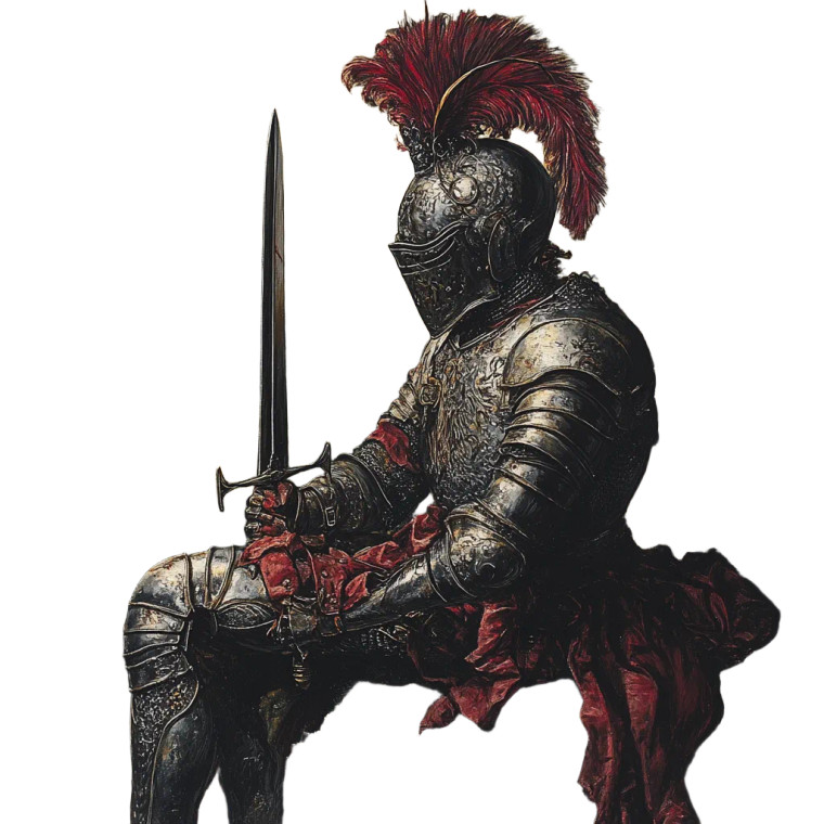 Knight With Sword V3 Vinyl Car Decal Sticker – Waterproof & UV-Resistant 8"