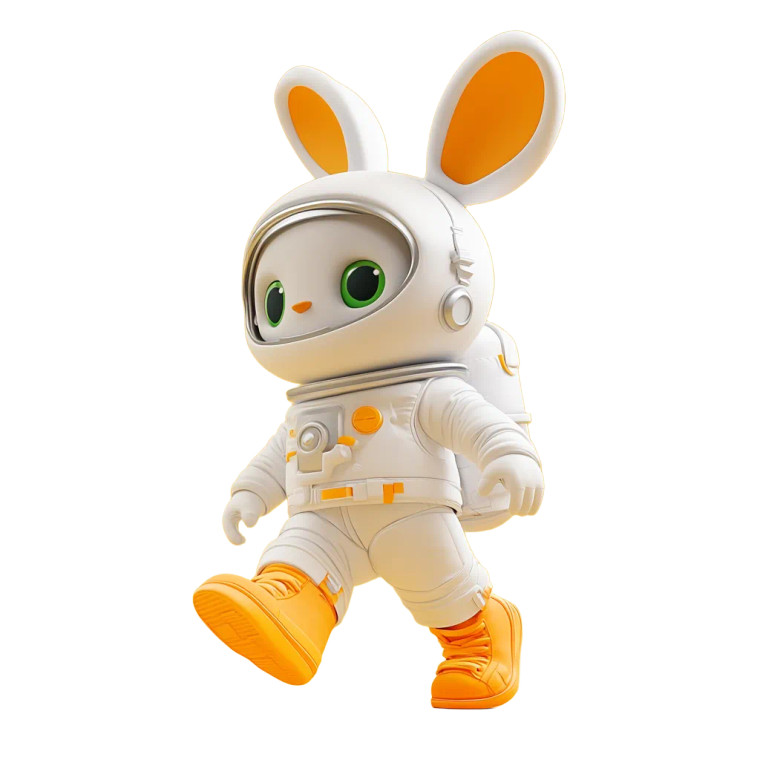 Space Rabbit Vinyl Car Decal Sticker – Waterproof & UV-Resistant 8"