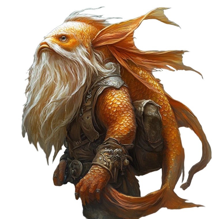 Dwarven Fish Fantasy Vinyl Car Decal Sticker – Waterproof & UV-Resistant 8"