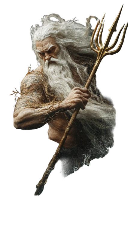 Aged Poseidon Vinyl Car Decal Sticker – Waterproof & UV-Resistant 8"