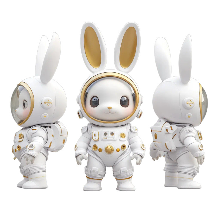 Spacesuit Rabbit Toy Vinyl Car Decal Sticker – Waterproof & UV-Resistant 8"