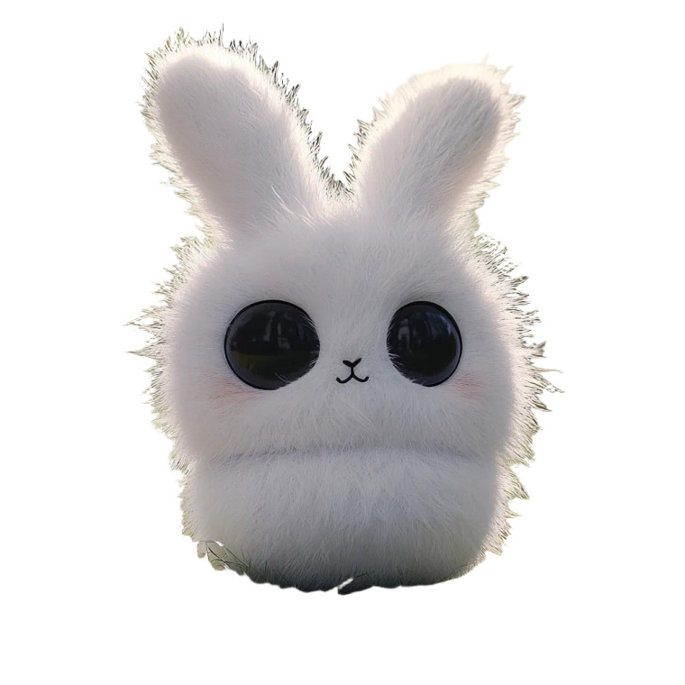 Fluffy White Bunny Vinyl Car Decal Sticker – Waterproof & UV-Resistant 8"