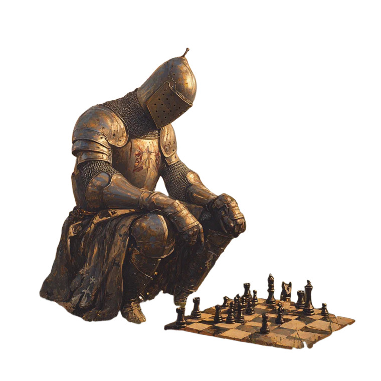 Knight Plays Chess Vinyl Car Decal Sticker – Waterproof & UV-Resistant 8"