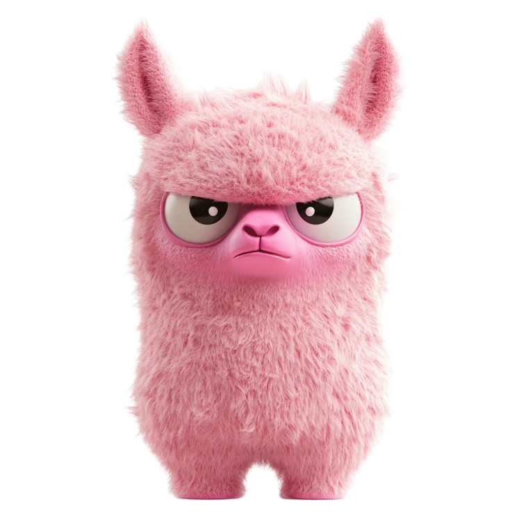 Aggressive Pink Llama Vinyl Car Decal Sticker – Waterproof & UV-Resistant 8"