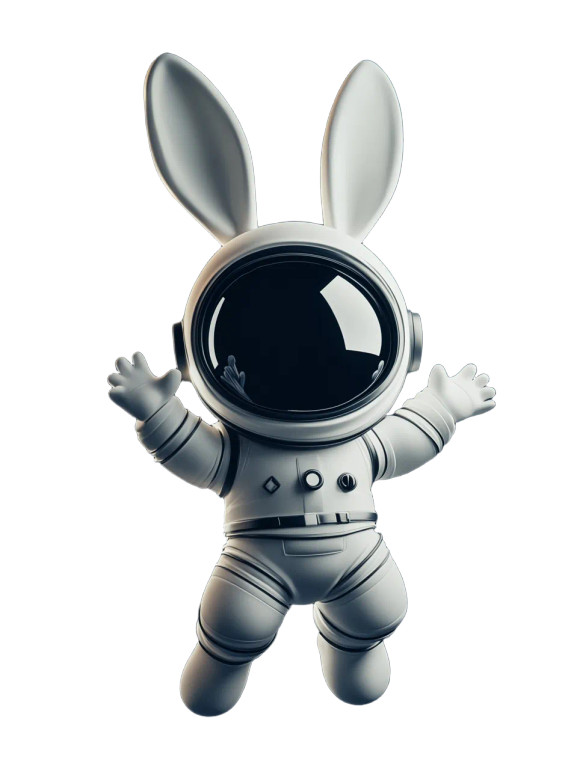 Rabbit Astronaut Vinyl Car Decal Sticker – Waterproof & UV-Resistant 8"