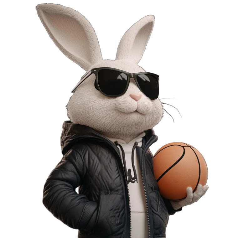 Cool Bunny Baller Vinyl Car Decal Sticker – Waterproof & UV-Resistant 8"