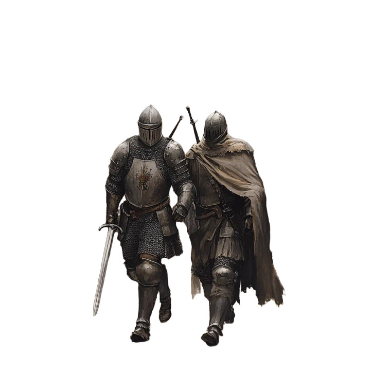 Knights Walking Home Vinyl Car Decal Sticker – Waterproof & UV-Resistant 8"