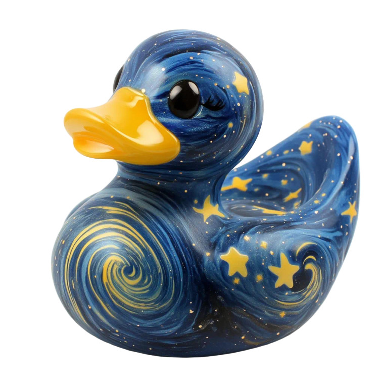 Starry Night Duck Vinyl Car Decal Sticker – Waterproof & UV-Resistant 8"