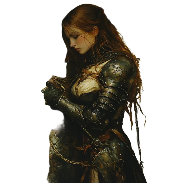 Female Knight Vinyl Car Decal Sticker – Waterproof & UV-Resistant 8"