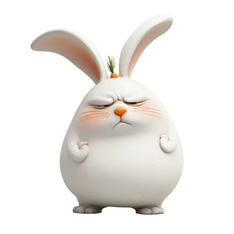 Cute Bunny Carrot Nose Vinyl Car Decal Sticker – Waterproof & UV-Resistant 8"