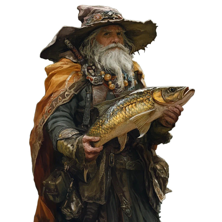 Fish Armor Wizard Vinyl Car Decal Sticker – Waterproof & UV-Resistant 8"