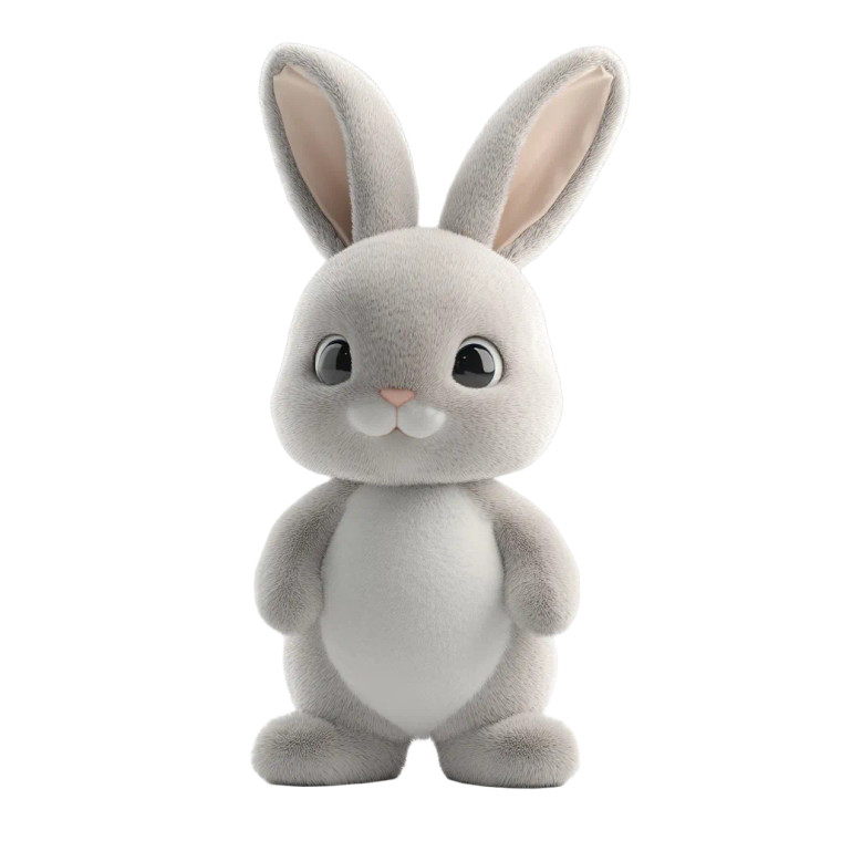 Cute Rabbit Plush V2 Vinyl Car Decal Sticker – Waterproof & UV-Resistant 8"