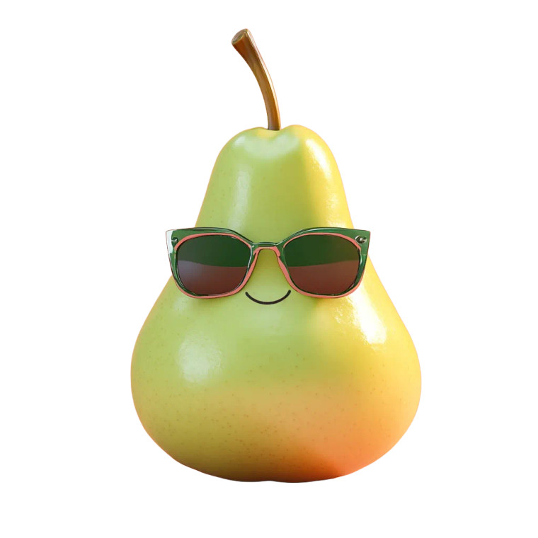 Cool Cartoon Pear Vinyl Car Decal Sticker – Waterproof & UV-Resistant 8"