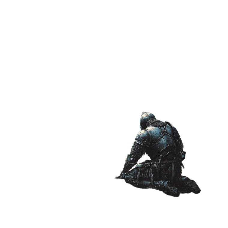 Medieval Knight Mourning Vinyl Car Decal Sticker – Waterproof & UV-Resistant 8"