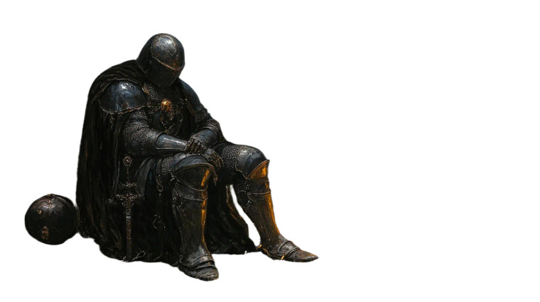 Ornate Knight Resting Vinyl Car Decal Sticker – Waterproof & UV-Resistant 8"