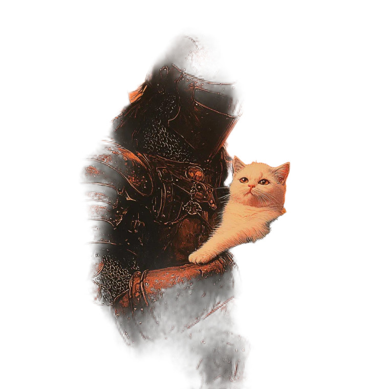 Knight With Cat V41 Vinyl Car Decal Sticker – Waterproof & UV-Resistant 8"