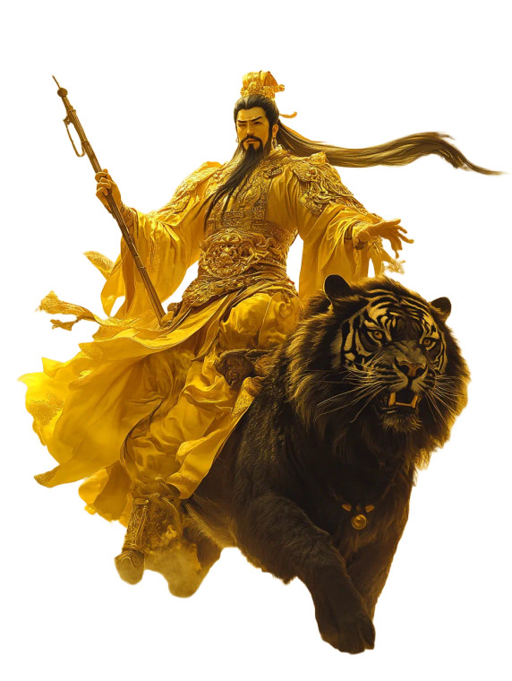 Wu Caishen Riding Tiger V3 Vinyl Car Decal Sticker – Waterproof & UV-Resistant 8"