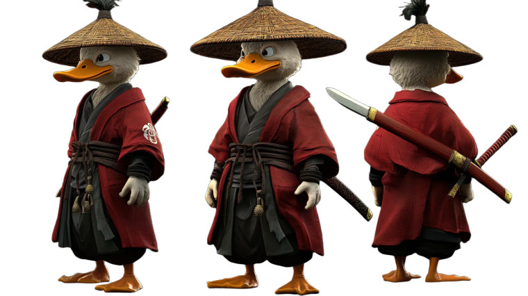 Duck-Headed Martial Artist Vinyl Car Decal Sticker – Waterproof & UV-Resistant 8"