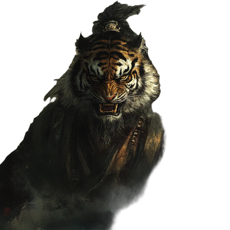 Tiger Human Warrior Vinyl Car Decal Sticker – Waterproof & UV-Resistant 8"
