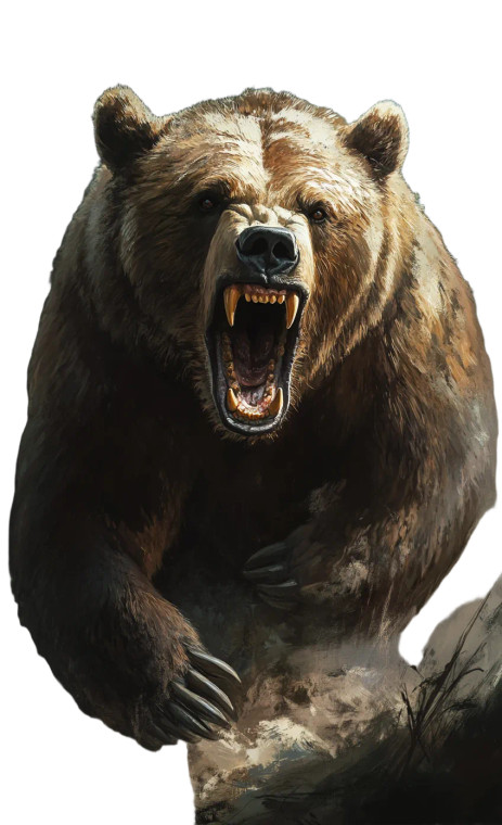 Angry Bear Painting Vinyl Car Decal Sticker – Waterproof & UV-Resistant 8"