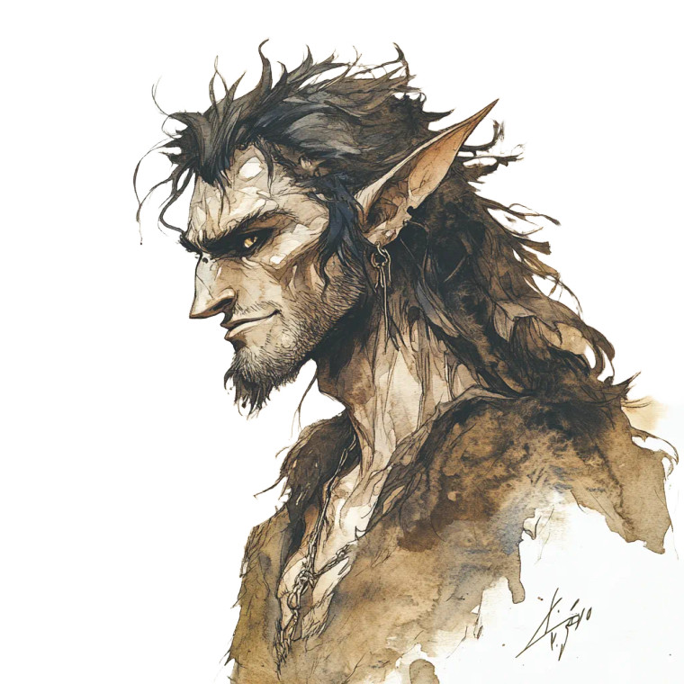 Fantasy Wolfman Sketch Vinyl Car Decal Sticker – Waterproof & UV-Resistant 8"