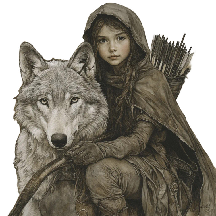 Hooded Warrior Child Vinyl Car Decal Sticker – Waterproof & UV-Resistant 8"