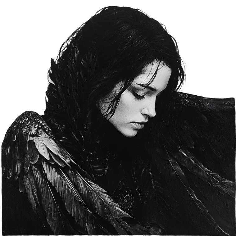 Black Angel Vinyl Car Decal Sticker – Waterproof & UV-Resistant 8"