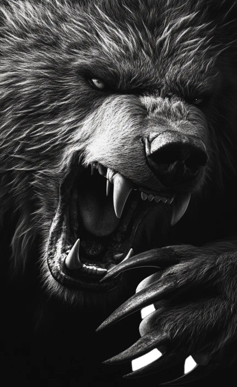 Angry Grizzly Bear V6 Vinyl Car Decal Sticker – Waterproof & UV-Resistant 8"