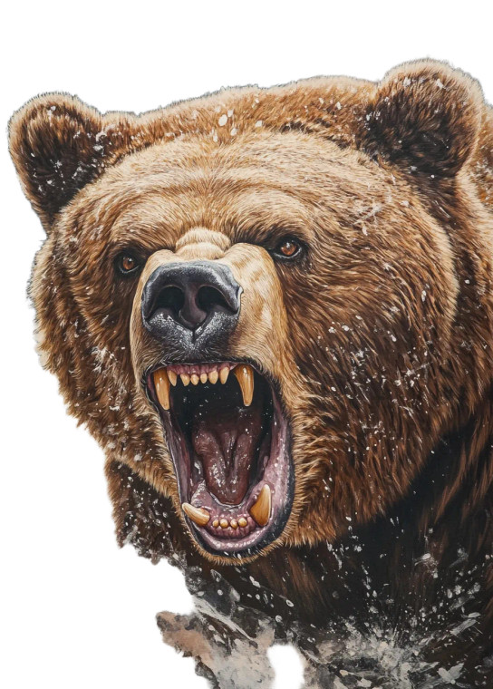 Snarling Cave Bear Vinyl Car Decal Sticker – Waterproof & UV-Resistant 8"