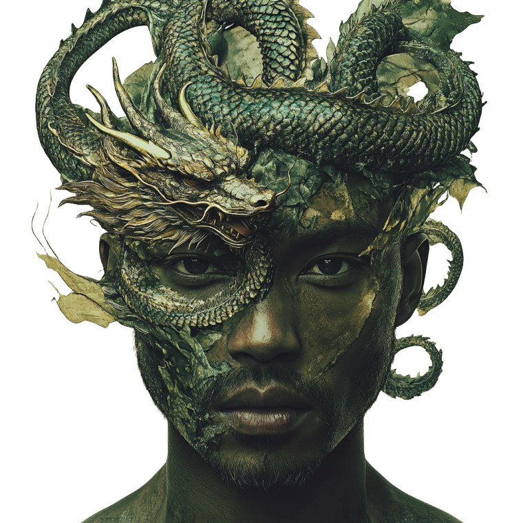 Dragon-Faced Portrait Vinyl Car Decal Sticker – Waterproof & UV-Resistant 8"