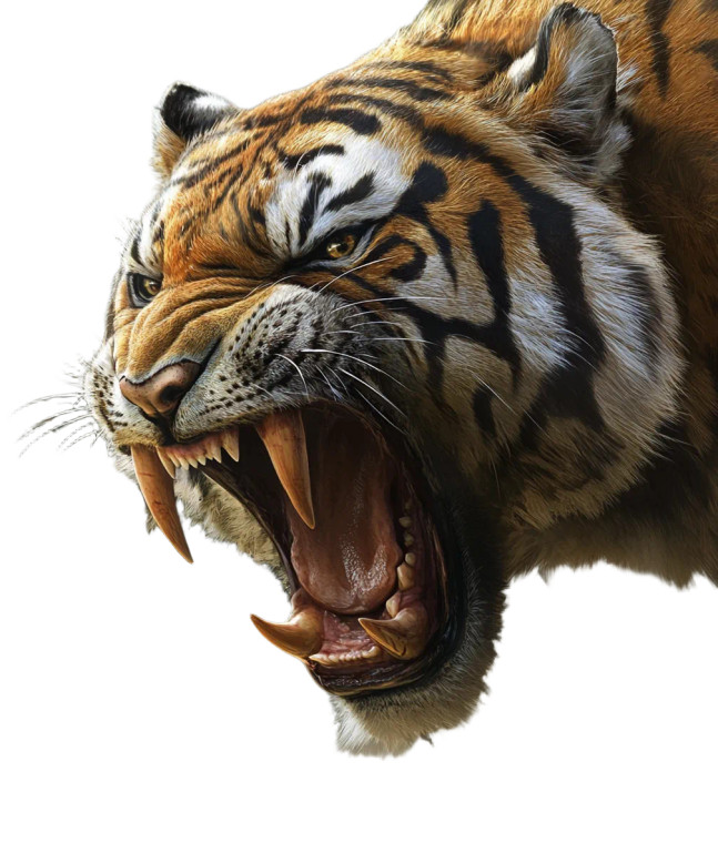 Angry Tiger Fangs Vinyl Car Decal Sticker – Waterproof & UV-Resistant 8"