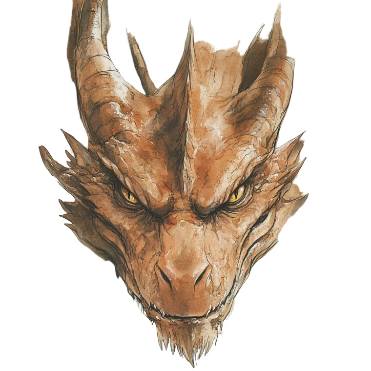 Brown Dragon Face Vinyl Car Decal Sticker – Waterproof & UV-Resistant 8"
