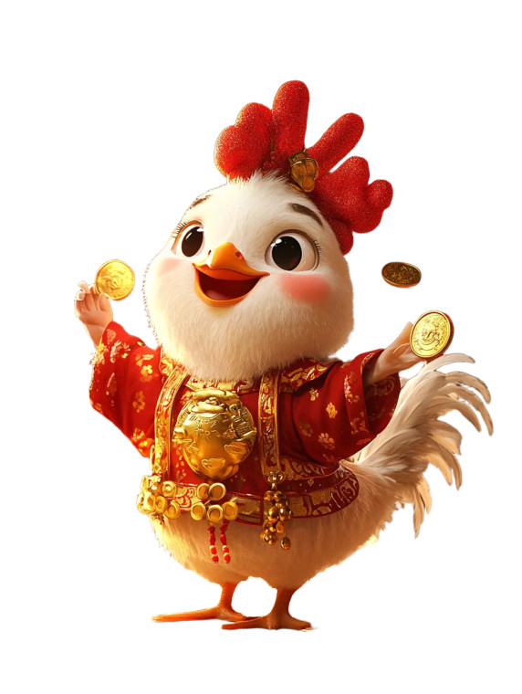 Festive Hanfu Rooster V2 Vinyl Car Decal Sticker – Waterproof & UV-Resistant 8"