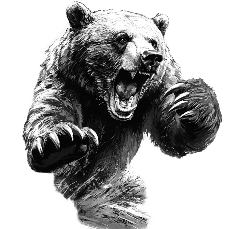 Roaring Grizzly Bear V2 Vinyl Car Decal Sticker – Waterproof & UV-Resistant 8"