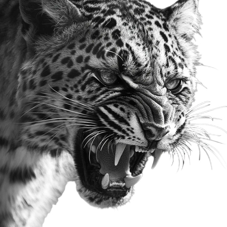 Snarling Leopard Portrait Vinyl Car Decal Sticker – Waterproof & UV-Resistant 8"