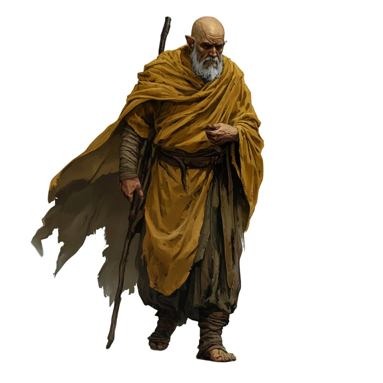 Elderly Giant Monk Vinyl Car Decal Sticker – Waterproof & UV-Resistant 8"