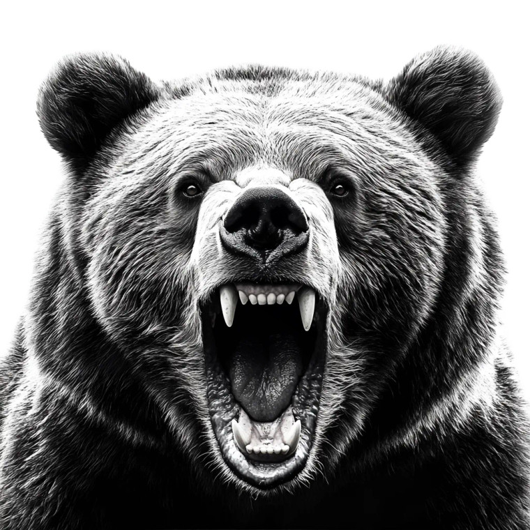 Angry Grizzly Portrait Vinyl Car Decal Sticker – Waterproof & UV-Resistant 8"