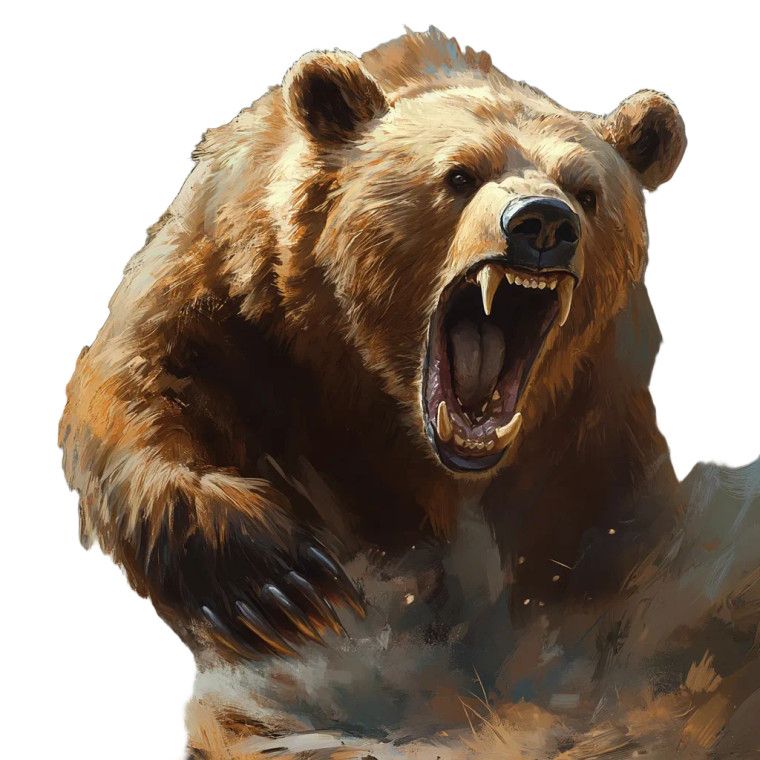 Angry Attacking Bear Vinyl Car Decal Sticker – Waterproof & UV-Resistant 8"