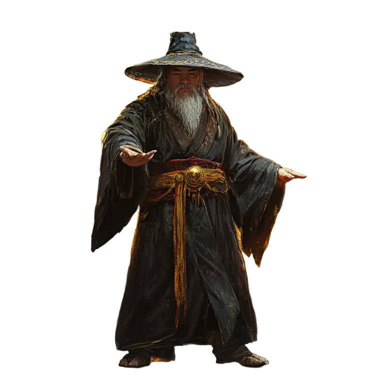 Asian Wizard Vinyl Car Decal Sticker – Waterproof & UV-Resistant 8"