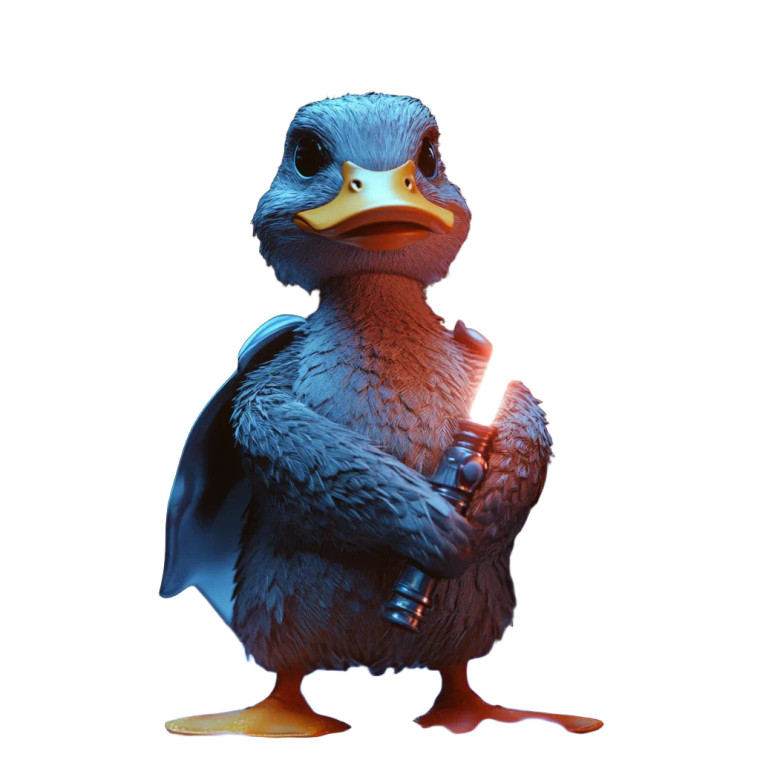 Duck With Lightsaber Vinyl Car Decal Sticker – Waterproof & UV-Resistant 8"