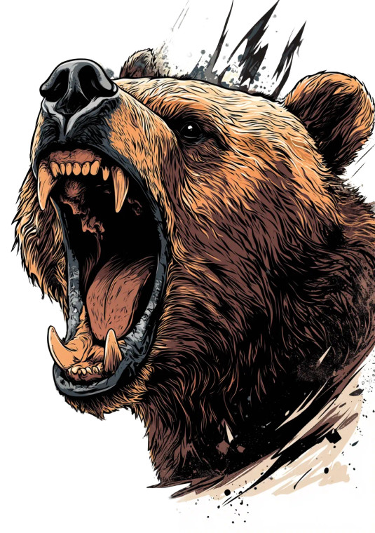 Roaring Bear Vector Vinyl Car Decal Sticker – Waterproof & UV-Resistant 8"