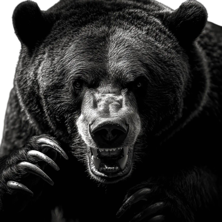 Growling Grizzly Bear Vinyl Car Decal Sticker – Waterproof & UV-Resistant 8"